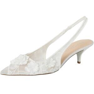 Blue by Betsey Johnson White Floral Heels